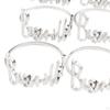 10 Pieces Cloth Napkin Holders, Round Alphabet Buckles Holder, Serviette for Home