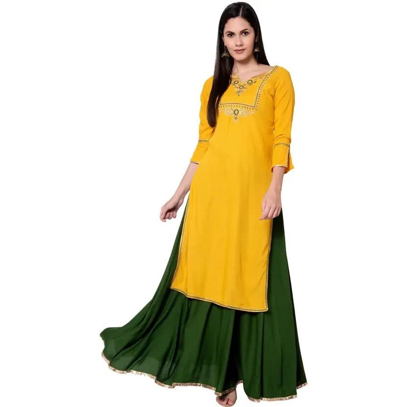 Party Wear Designer Top Tunic Kurta Skirt Set Indian Women Bollywood Kurti Dress VSO-1704 c