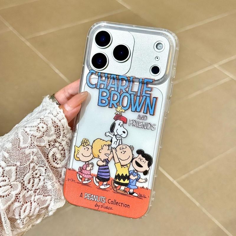 Cute Snoopy hug Charlie friend Holder Phone Case For iPhone 11 12 13 14 15 16 17 Pro Max Plus Funny Snoopy bracket TPU Cover