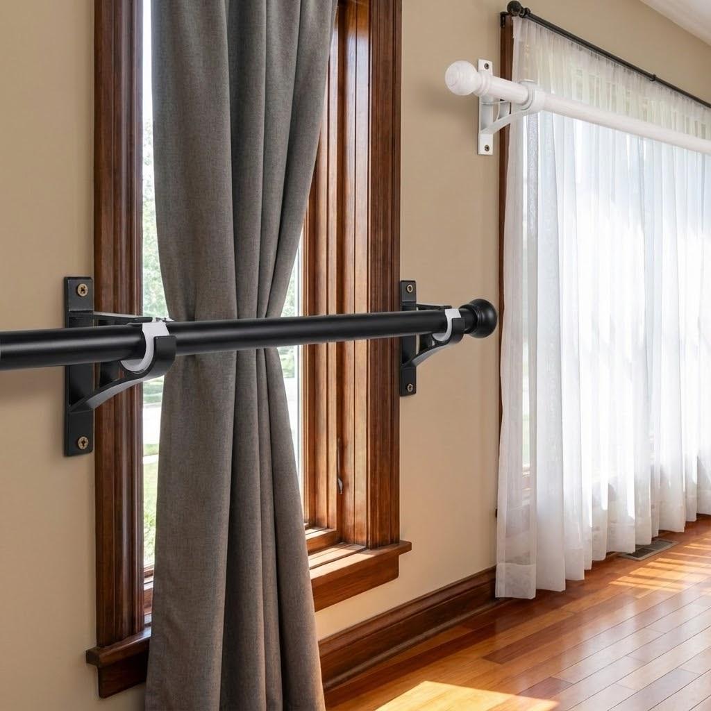 Nuevo Soporte para Barra de Cortina de Aleación de Aluminio de Alta Resistencia con Tornillos Clip de Fijación de Cortina Herramientas de Ferretería Metálica Únicas para Ventanas