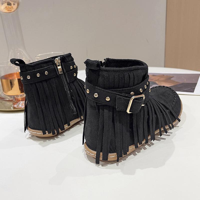 Retro Fringed Flat Boots