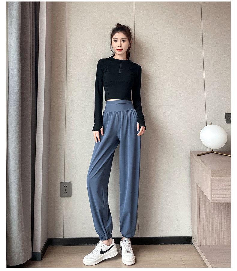 New Women's Quick-Dry Sportswear Set: Ice Silk Fitness Pants & Short Sleeve Top for Running & Hiking