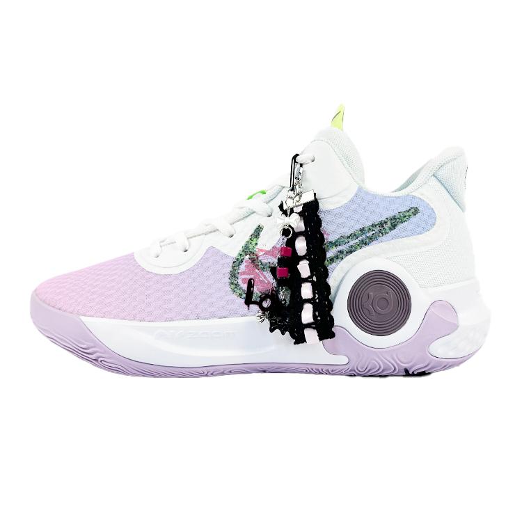 Nike KD Trey 5 IX Cushioning Slip Resistant Mid top Vintage Basketball Shoes Unisex White Blue Purple DJ6922-100(Team352-)