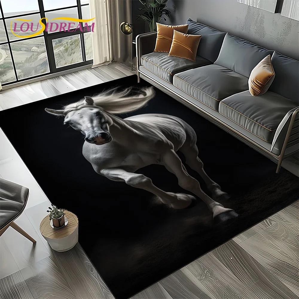 27 Style New Horse Pentium Gallant Steed 3D Animal Carpet Rug for Living Room Bedroom Home Sofa,Kid Area Rug Non-slip Floor Mat