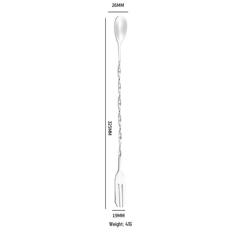 Long Handle 304 Stainless Steel Cocktail Spoon & Fork
