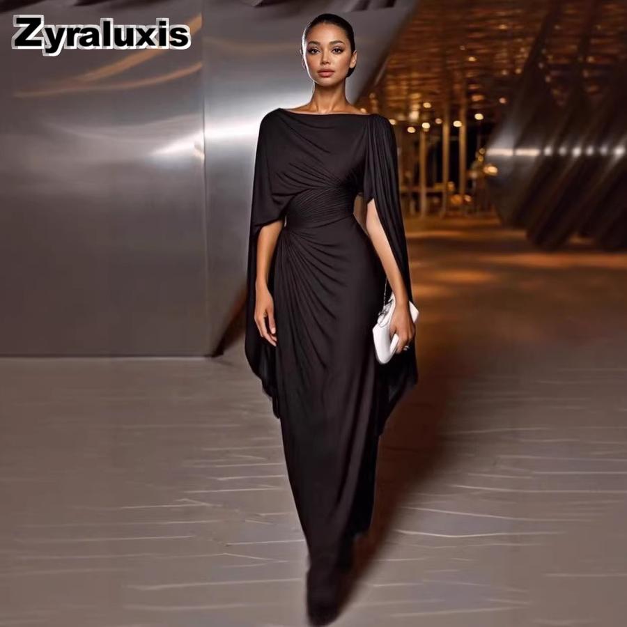 Summer Luxury Evening Gown, Solid Color Elegant Slim Fit Dress