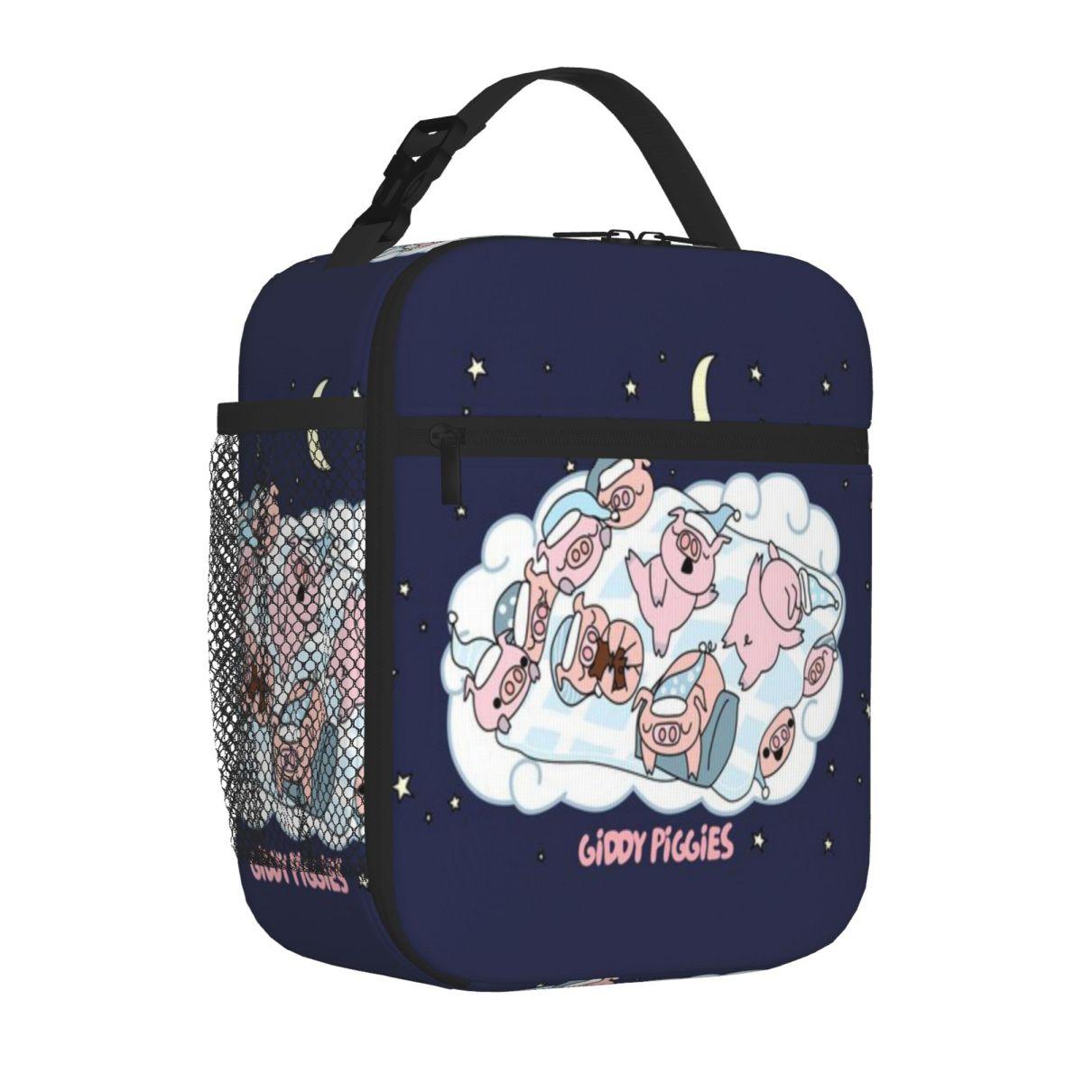 Bestselling Bedtime Giddy Piggies Zipper Closure Insulated Food Bag Train Ride Student Lunch Bag One Size