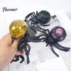 TPR Stress Ball 1/4Pcs Halloween Glitter Spider Squeeze Toy, Relief Realistic Scary Anxiety Toy Party Fake Prank Decoration Decompression
