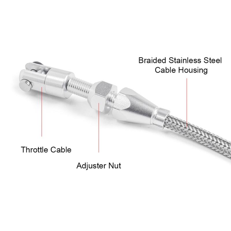 Automotive Throttle Gas Cable Stainless Steel Braided 36'' for 1 Engine 4.8L 5.3L 5.7L 6.0L