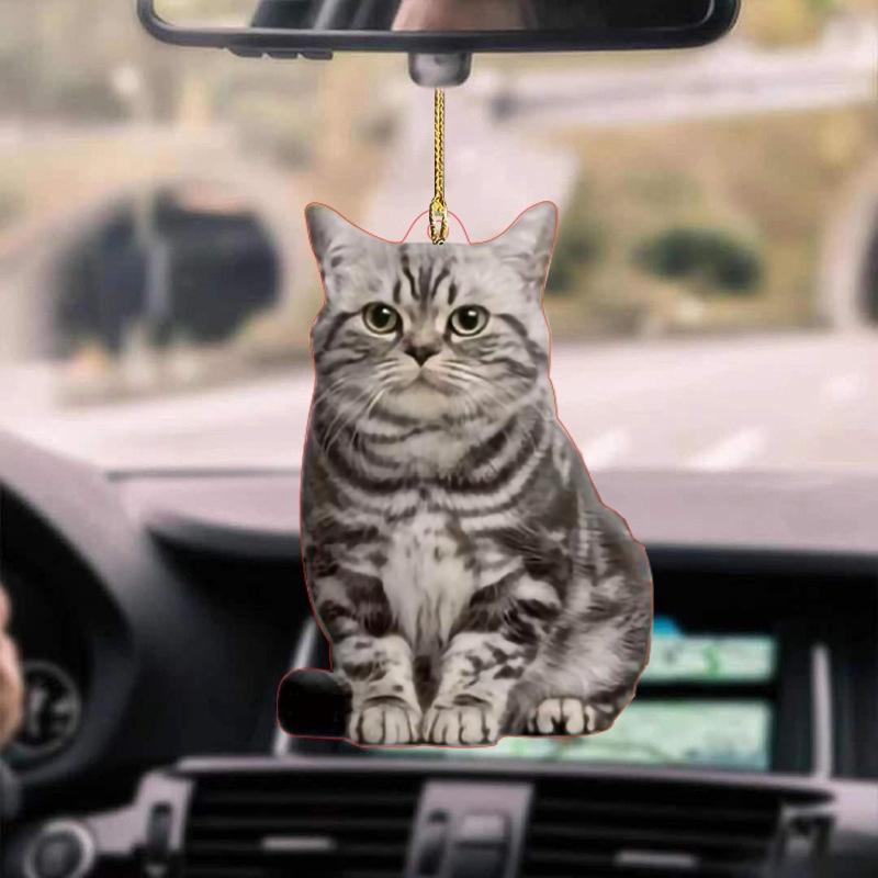 Cute Cat Car Pendant Decoration Colorful Balloon Acrylic Interior Ornament