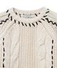 NOIRER FOR WOMAN Handmade Cable Crop Sweater (Ivory)