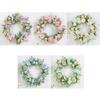 Artificial Front Door Wreath 15.7in Eye Catching Peony Hydrangea Flower Wreath for Home Party Wedding Decor Lake Blue