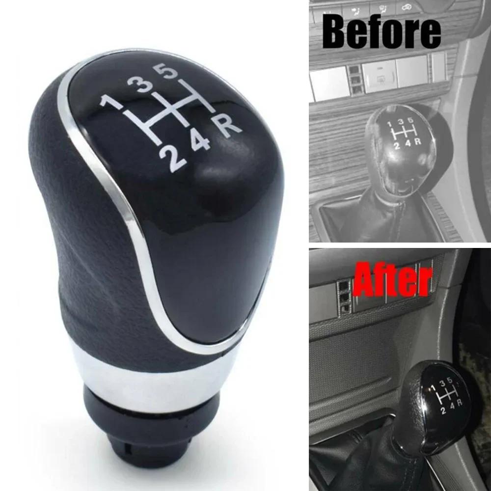 5 Speed Manual Car Gear Shift Knob Shifter Boot Stick PU Leather +Plastic For Ford Fiesta MK7 2008-2013 Focus MK2 FL 2008-2011