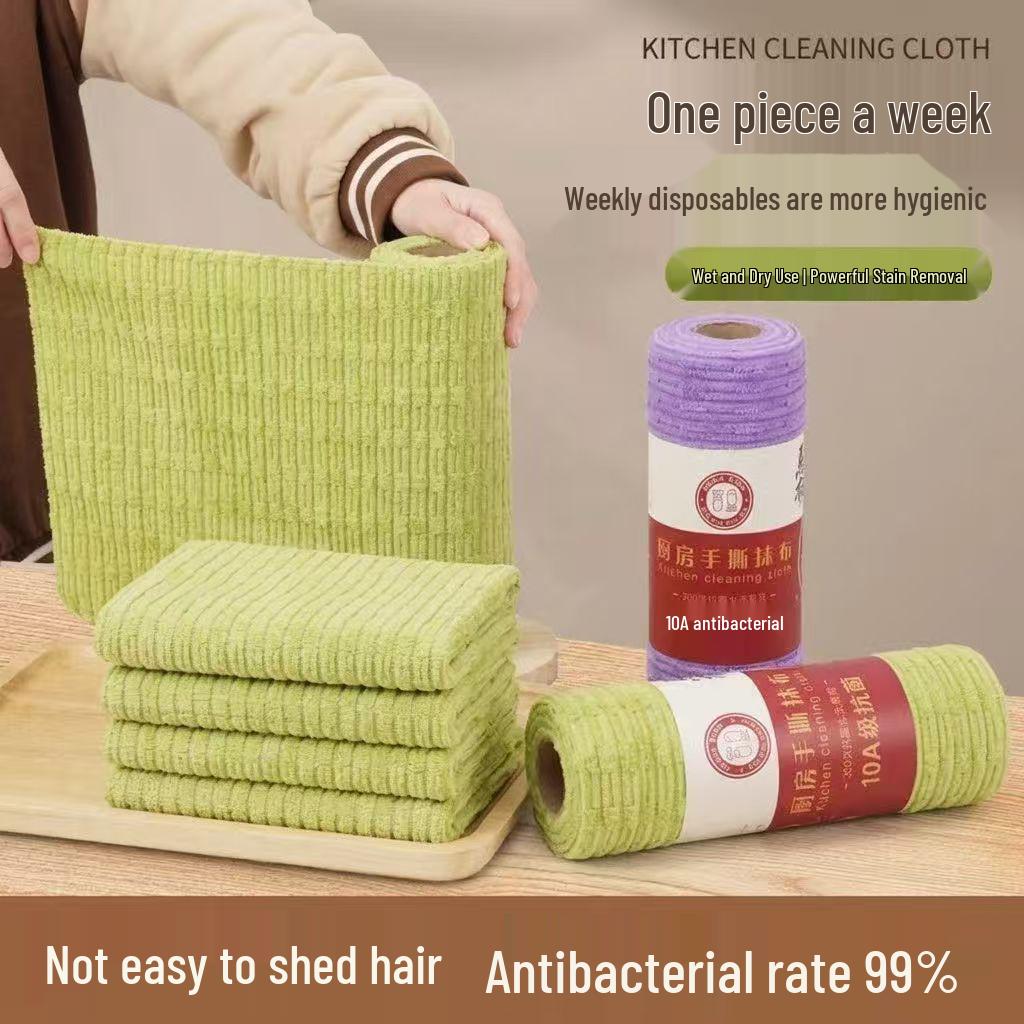 Bamboo Fluff-Free Antibacterial Wipes – Highly Absorbent Stain Remover for Easy Kitchen Cleaning