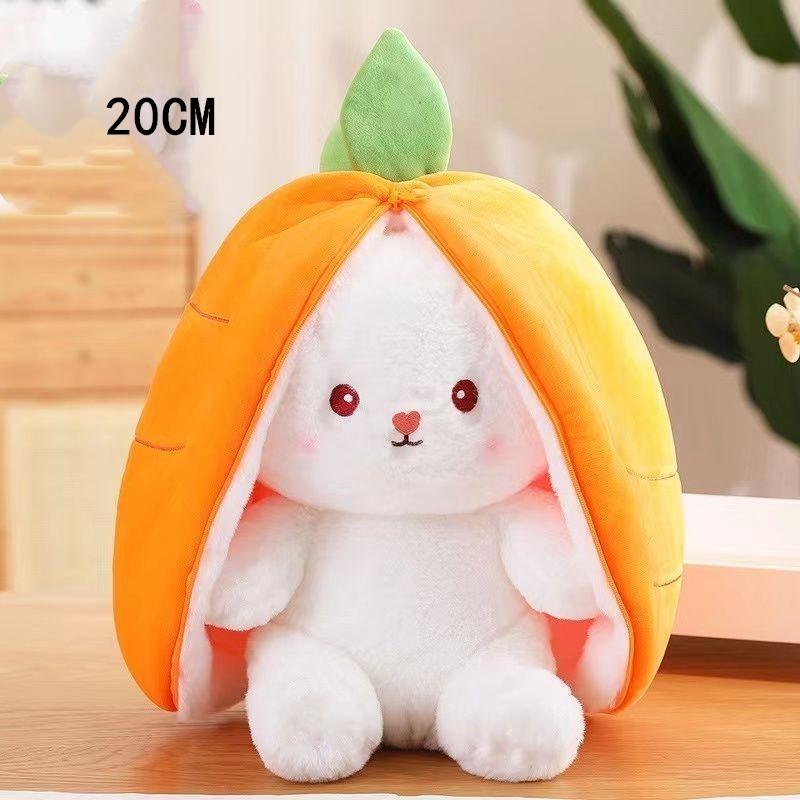 Cute And Charming Fruit Bunny Plush Toy Adorable Carrot Strawberry Turn Into Rabbit Plush Toy Children Birth Date Xmas Present Peluches Pequenos