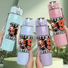 1PC Nine Birthday Boy Character Print 750ml Color Plastic Sports Water Bottle Leakproof Flip Straw Lid Suitable for Sports Office Home Use