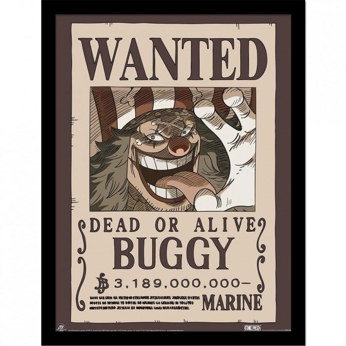 One Piece Wanted Buggy Framed Poster
