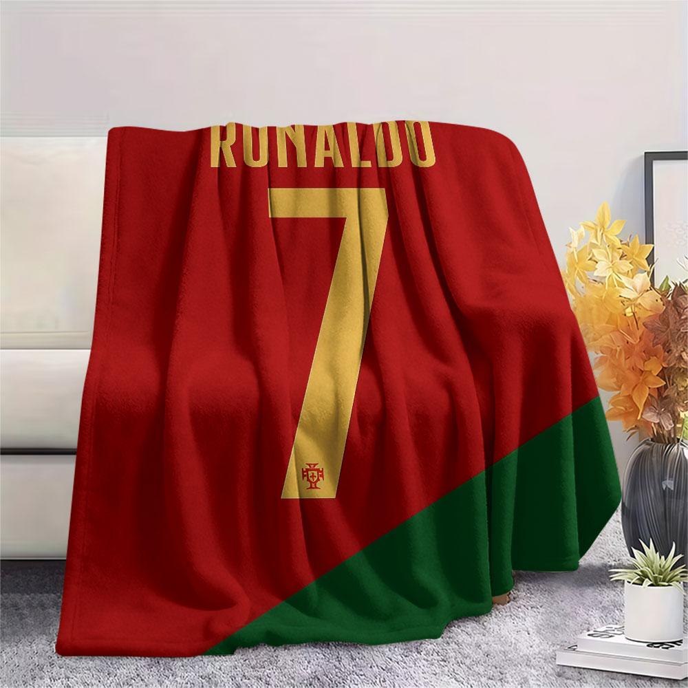 Cristiano Ronaldo Printed Flannel Blanket, Soft Throw for Bedroom Sofa, Washable,soccer Fan Merchandise, Great Gift.