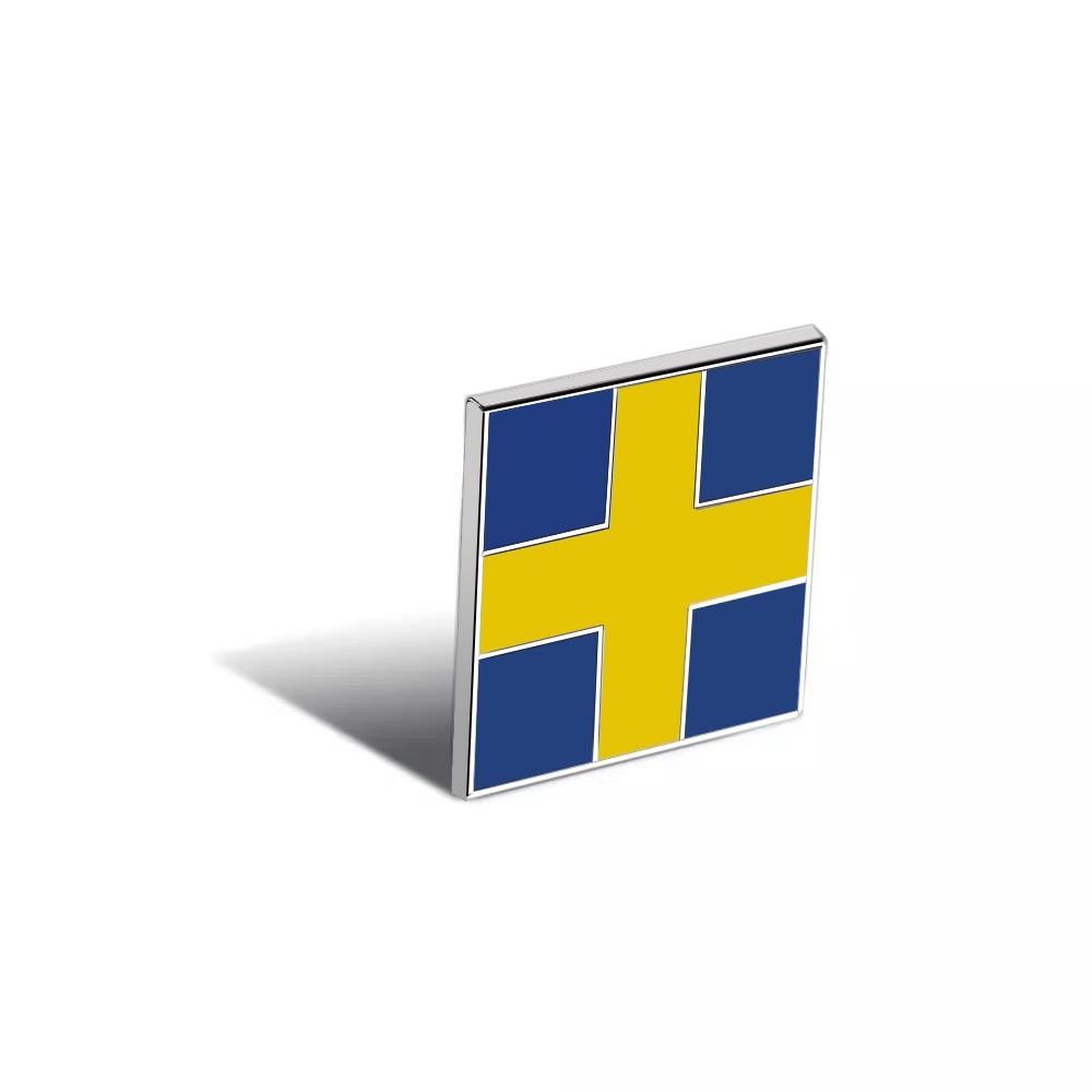 Swedish Flag Car Front Grill Hood Trunk Emblem Logo Decor Sticker Metal Car Tuning For Volvo XC80 XC90 V60 V70 V90 S70 S80 S90
