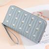 New Floral Embroidery Women Long Wallets Large-Capacity Zipper Leather Purses Multi-Card Slots Clutch Bag Women Fashion
