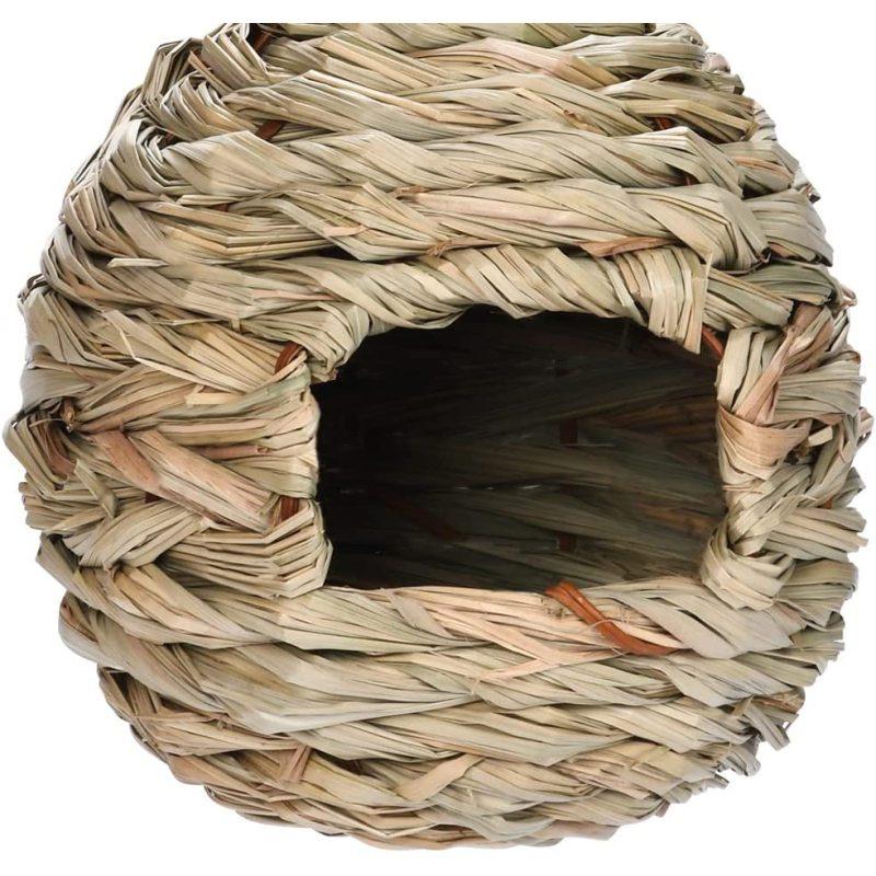 3pcs Outdoor Hanging Bird Houses Hand Woven Natural Grass Bird Nest For Home Office Garden Window