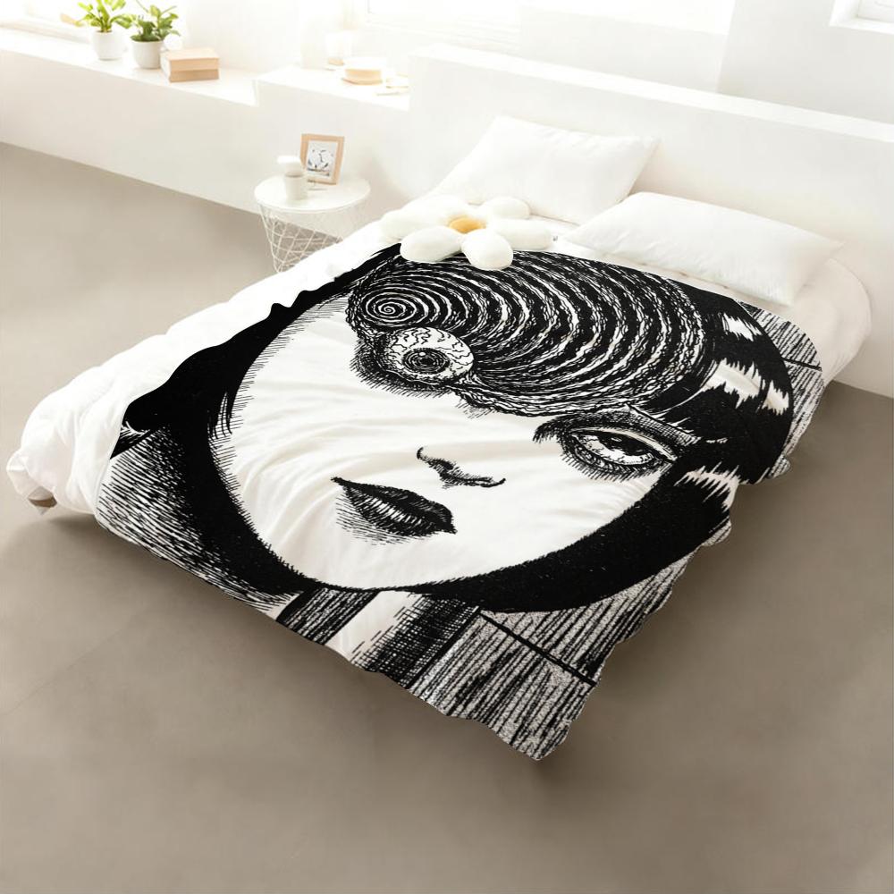 Art Junji Ito Tomie Retro Cool Girl Throw Flannel Throw Blanket: Soft Kid-Friendly Warm Anti-Static All Season Washable Couch