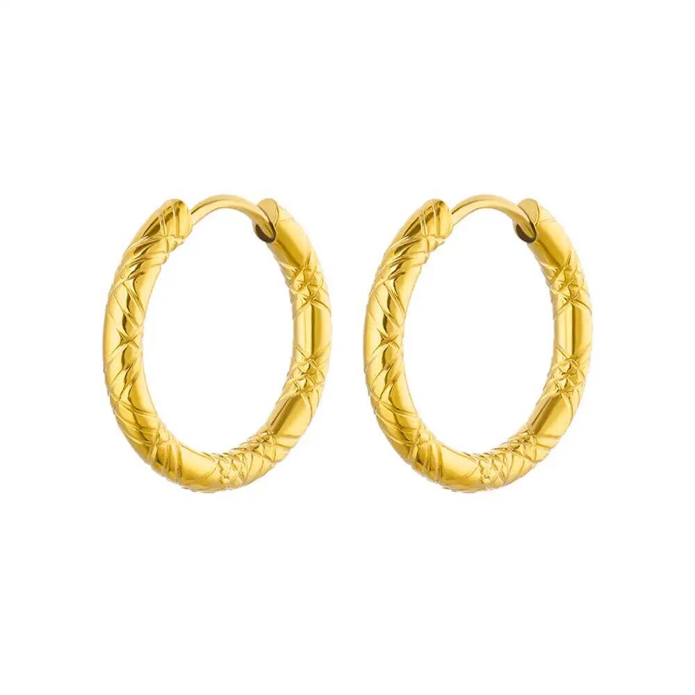 Cercei rotunzi vintage din oțel inoxidabil pentru femei Cercei geometrici 2024 Trending Statement Bijuterii pentru ureche Cadou de Crăciun BFF