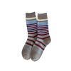 Striped Pile Pile Socks for Women's Mid-calf Retro School Style Autumn and Winter Color-blocked Boneless Thigh-high Socks