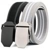 Men's Canvas Belt with Automatic Smooth Buckle - Casual Korean Style for Workwear, Students, and Outdoor Activities