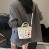 Korean Style Cherry Crossbody Bag Cherry Pendant Square Tote Bag Bucket Shoulder Bag  Outdoor