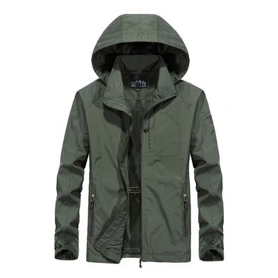 Frühling und Herbst Neue Jacke Herren Outdoor Kapuze Locker Übergröße Herrenjacke Wasserdicht Kapuze Charge Top