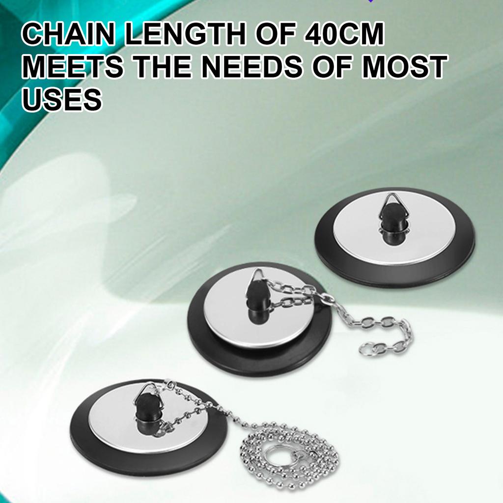 Upgrades Sink Stopper Set Rubber Drain Plugs with Handy Hook Simple Installation Suitable for Kitchen & Bathroom Sinks