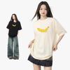 Women's Creative Banana Print Cotton T-Shirt - Short-Sleeved, Versatile Spring/Summer Casual Top
