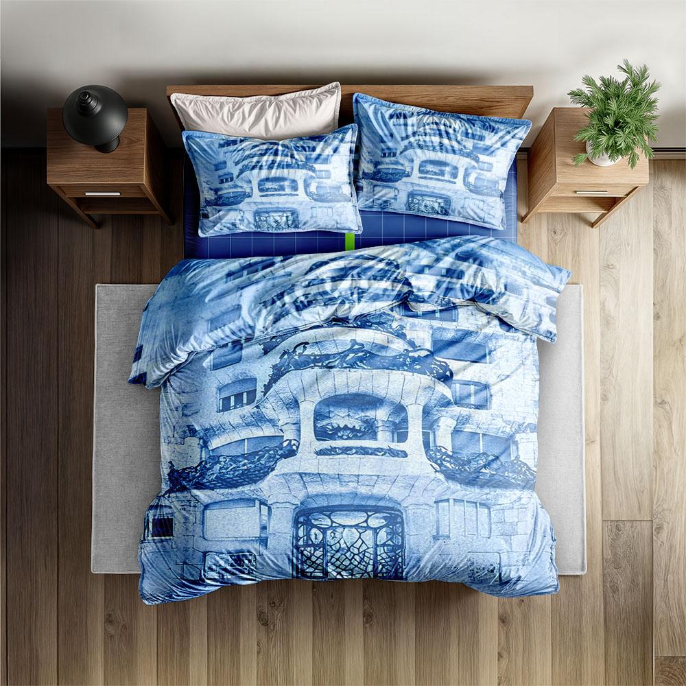 

La Pedrera Duvet Cover Set UK Single Double Queen Full King Size Among Bed Linen Set 140x200cm