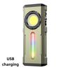 Pocket High Power LED Flashlight Rechargeable Portable RGB Torch Magnetic Digital Display Headlamp Outdoor Camping
