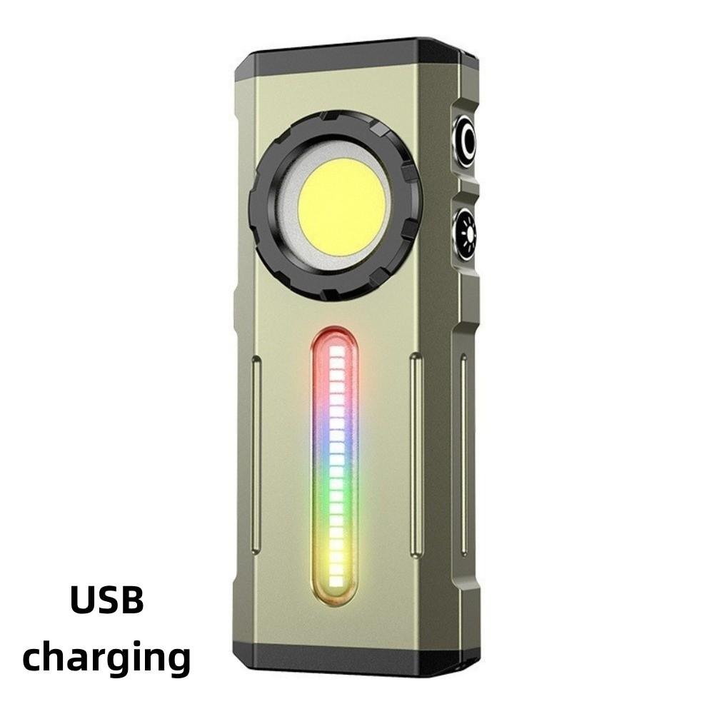 Pocket High Power LED Flashlight Rechargeable Portable RGB Torch Magnetic Digital Display Headlamp Outdoor Camping