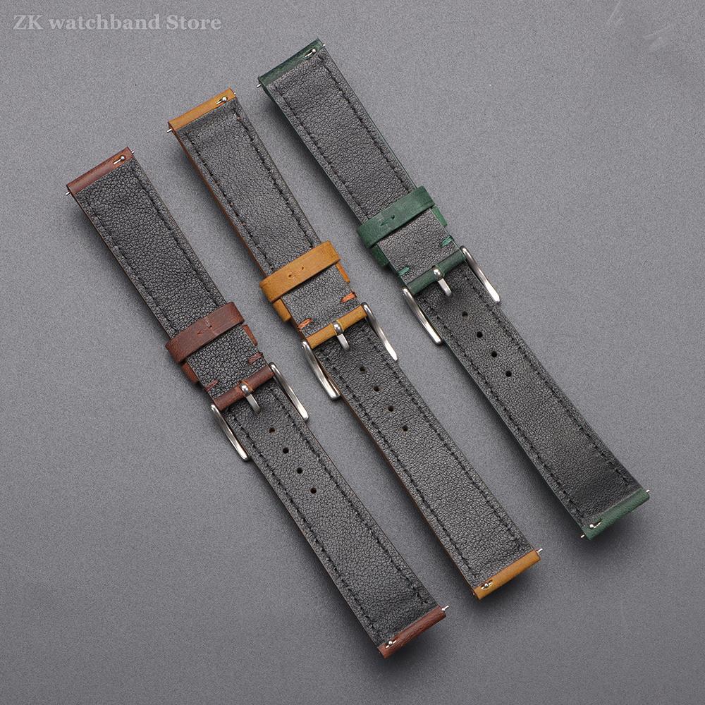Retro Echtleder Uhrenarmband Schnellverschluss 18mm 19mm 20mm 21mm 22mm Weiches Vintage Braun Uhrenarmband Herren Damen Uhrenarmband