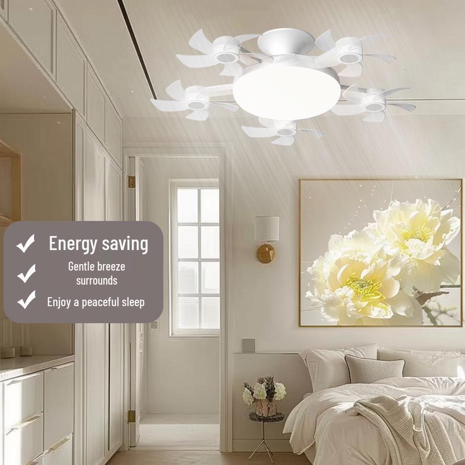Nordic Style Remote Control Ceiling Fan with Light - Variable Frequency, Strong Wind for Bedroom