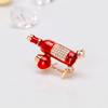 Women Fashionable Chic Wine Bottle Wineglass Brooches Breastpin Halloween Party Jewelry