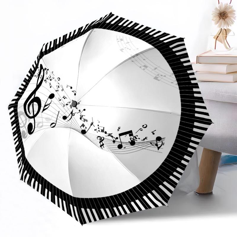 Music Automatic Umbrella Compact 8-Rib Design Foldable Design All-Season Use Compact Folding Umbrella Spiritual Gift