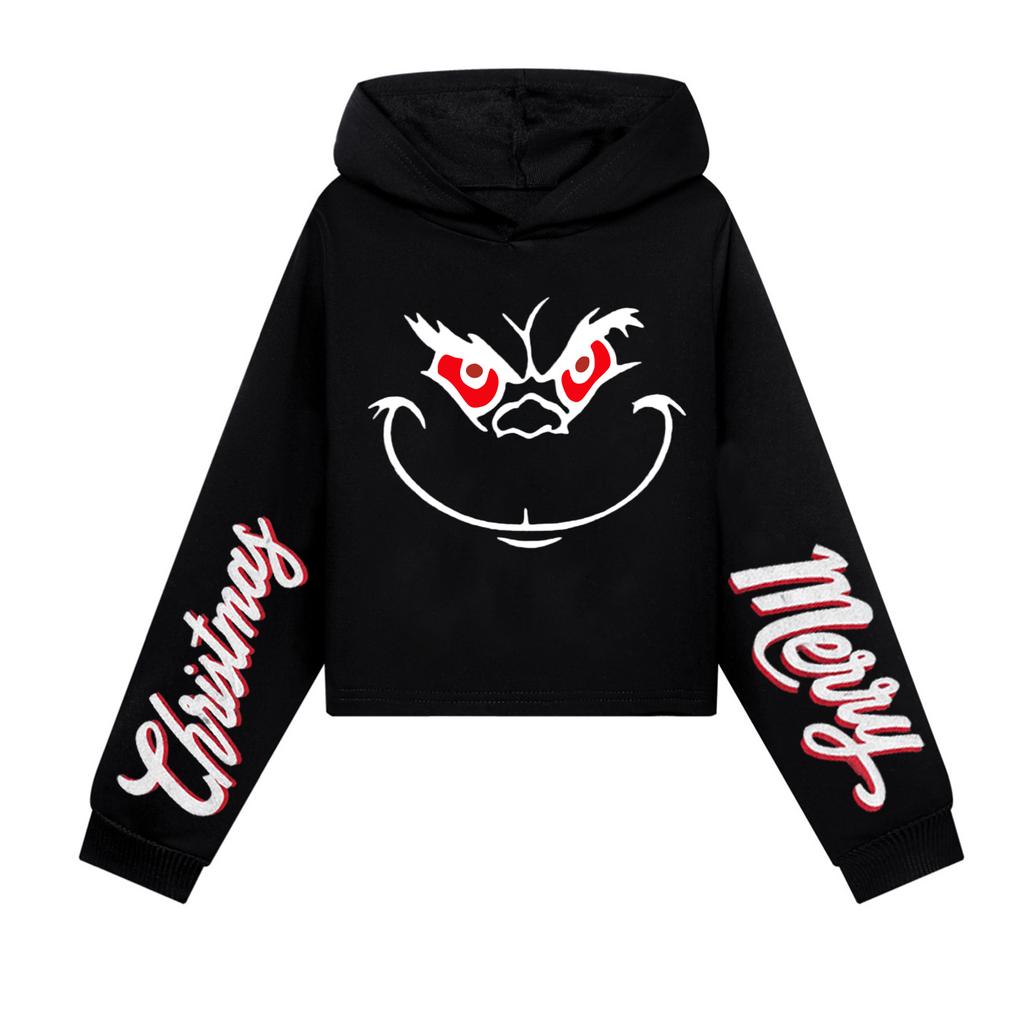 Uformell mote for barn Juleprintet hettegenser med lange ermer (Uten snøring)