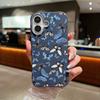 Leather Soft TPU Case For iPhone 16 16e 15 Pro Max 14 13 12 11 Small Butterfly Printed Shockproof Soft Silicone Phone Cover