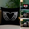 Cool Skull Heart Pillow Case Plush Fabric Soft Double Sided Print Sofa Cushion Cover Throw Pillow Covers