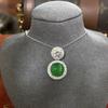 New S925 Silver Green Egg Noodles Four Claws Women's Pendant Fashion Light Luxury Exquisite High Quality Wedding Jewelry