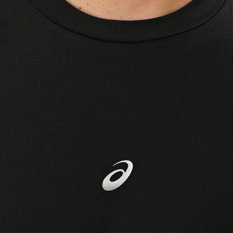 Asics Logo Print Round Neck Casual Sports Short Sleeve T-Shirt Men T-Shirts Black 2121A144-001