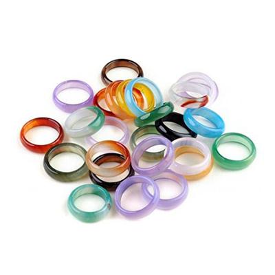 Unisex 1 Del Natursten Smycken Strålskydd Retro Agat Ädelsten Ring Band