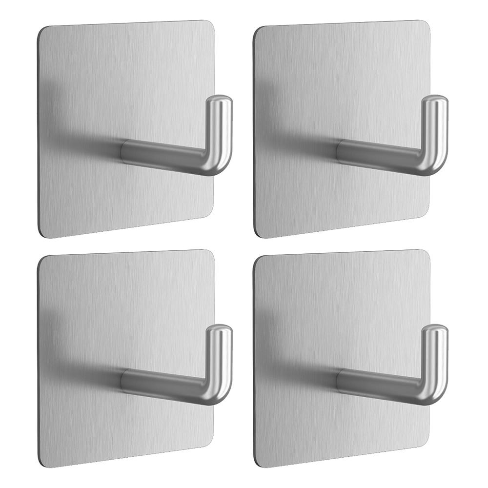 4Pcs Wall Mount Hook 304 Stainless Steel Hanging Hooks for Kitchen Bathroom Bedroom