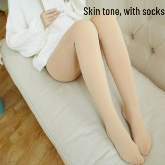 

Women s Flesh-Colored High-Waisted Stirrup Leggings: Black Skin Tone, Plus Velvet Thick, Winter Wear 100g -brushed