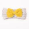 Autumn and winter warm children's contrasting color knitted wool hair accessories, baby solid color bow headscarf, baby headband
