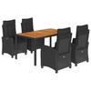 VidaXL Garden Dining Set with Cushions 5 Pcs, Table and Chairs with Adjustable Backrest, Outdoor Furniture, 3212665